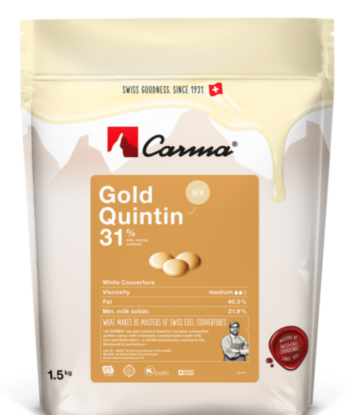 Шоколад белый с крамелью Gold Quintin, 31% "Carma", 1,5 кг
