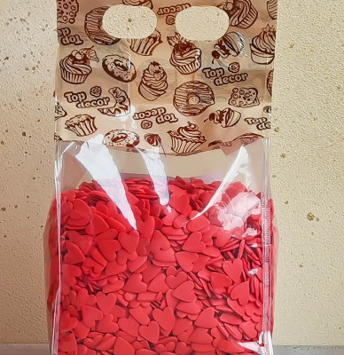 Посыпка "Сердечки красные большие двойные с наклоном", 750г