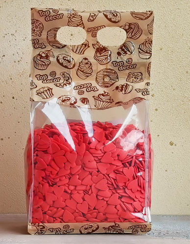 Посыпка "Сердечки красные большие двойные с наклоном", 750г